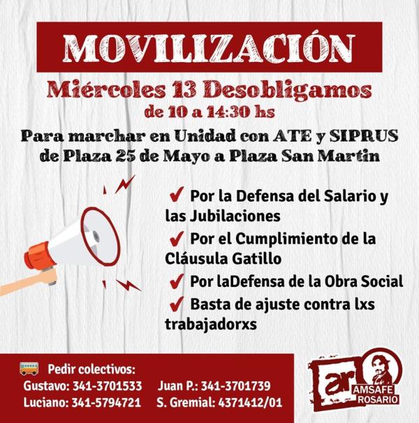 13/11: Movilización con Desobligación