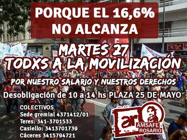 Movilización martes 27 de marzo: Porque el 16,6% no alcanza