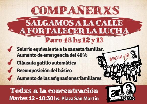 Salgamos a la calle a fortalecer la lucha