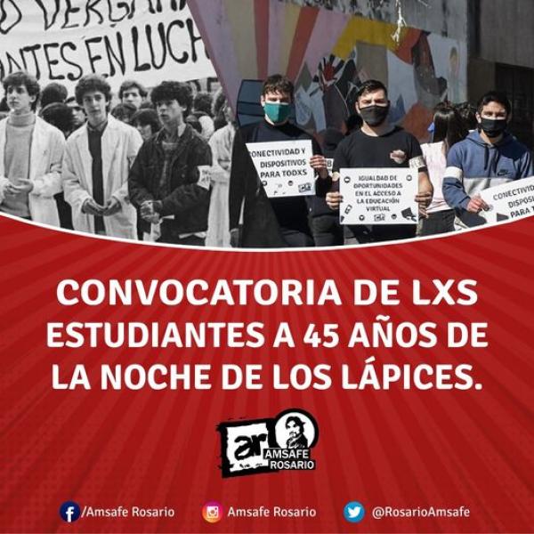 16S: Convocatoria de lxs estudiantes a 45 años de la noche de los lápices.