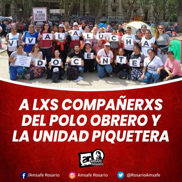 A lxs compañerxs del Polo Obrero y la Unidad Piquetera