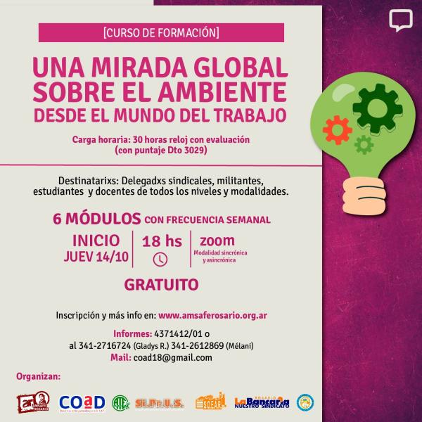 Curso: Una Mirada Global sobre el Ambiente desde el Mundo del Trabajo