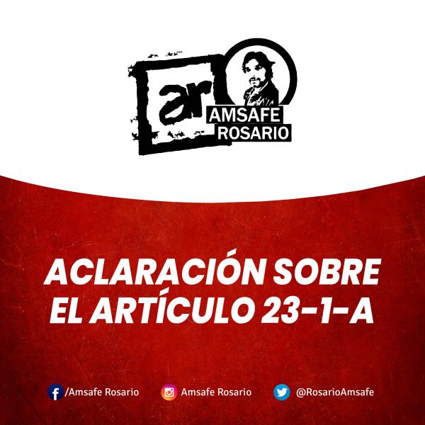 Aclaración sobre el Artículo 23-1-A