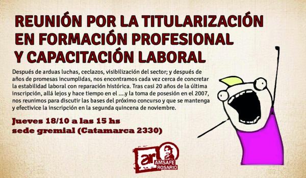 Reunión por la titularización en Formación Profesional y Capacitación Laboral