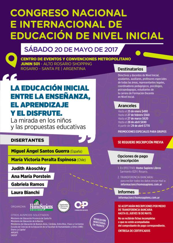 Invitamos a todas las docentes y los docentes de nivel inicial al Congreso Nacional e Internacional de Educación de Nivel Inicial