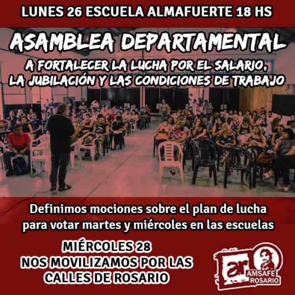 Asamblea departamental: fortalezcamos la lucha por el salario, la jubilación y condiciones de trabajo