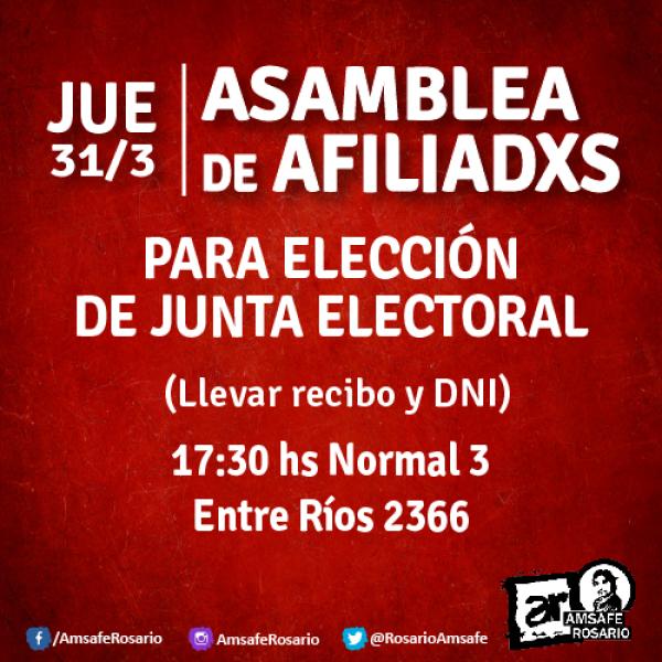 Asamblea de afiliadxs para elección de Junta Electoral