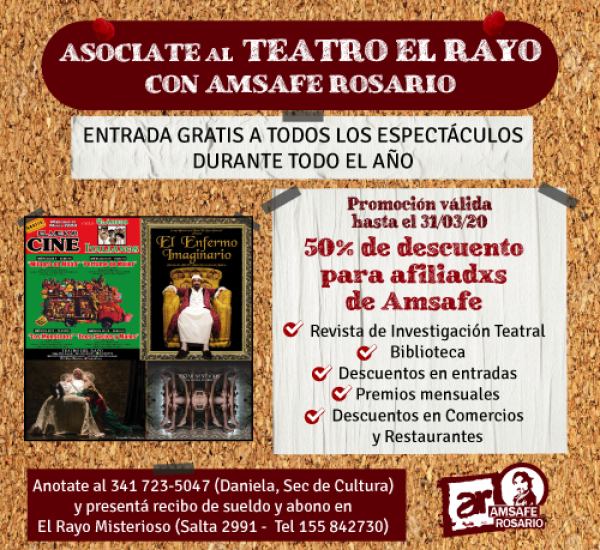 Asociate al Teatro El Rayo con Amsafe Rosario