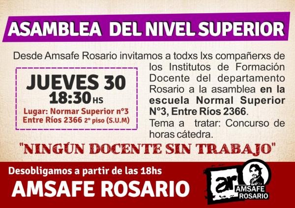 Convocatoria Asamblea departamental del nivel superior