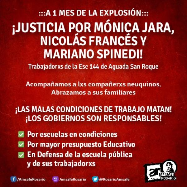 ¡Justicia por Mónica Jara, Nicolás Francés y Mariano Spinedi! 