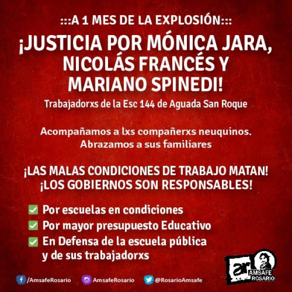 ¡Justicia por Mónica Jara, Nicolás Francés y Mariano Spinedi! 