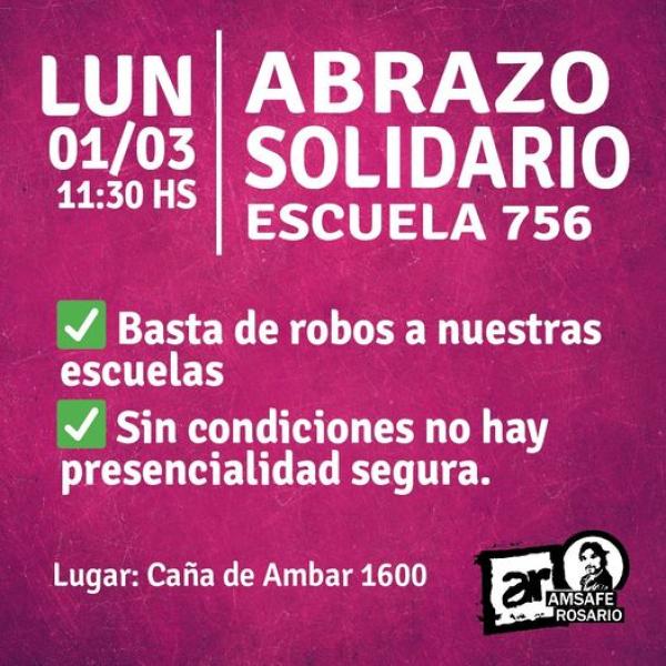 Abrazo solidario a la escuela N° 756