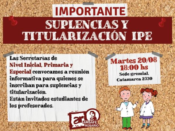 Reunión informativa sobre suplencias y titularización