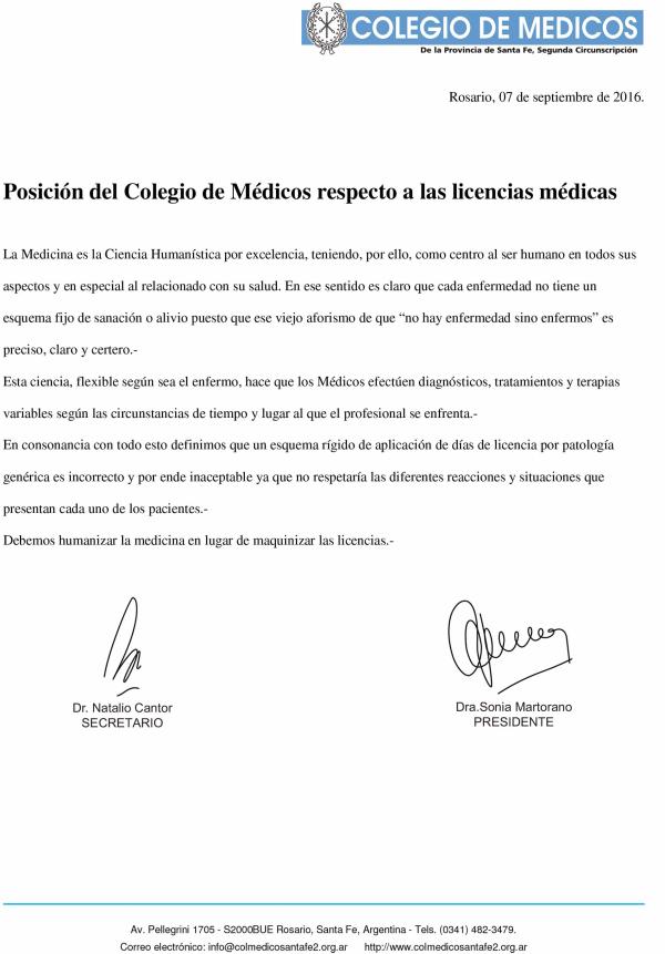El Colegio de Médicos también expresa su rechazo a la "tablita" de Balagué.