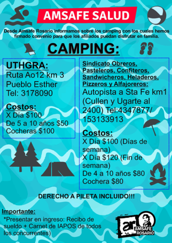 Convenios de Amsafe Salud con camping 