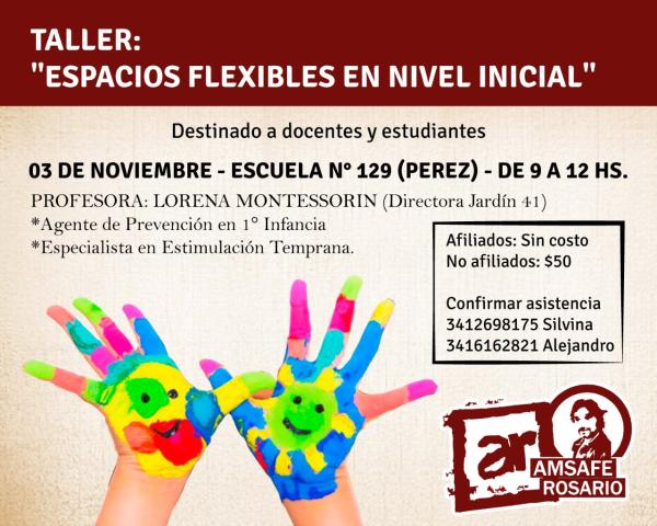 Taller en Pérez  “Espacios flexibles en Nivel Inicial”