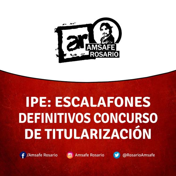 IPE: Escalafones Definitivos Concurso de Titularización