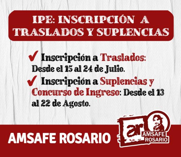 IPE: Inscripción a Traslados y Suplencias.