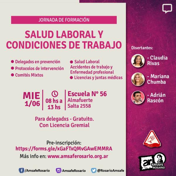 Jornada de Formación: Salud Laboral y Condiciones de Trabajo