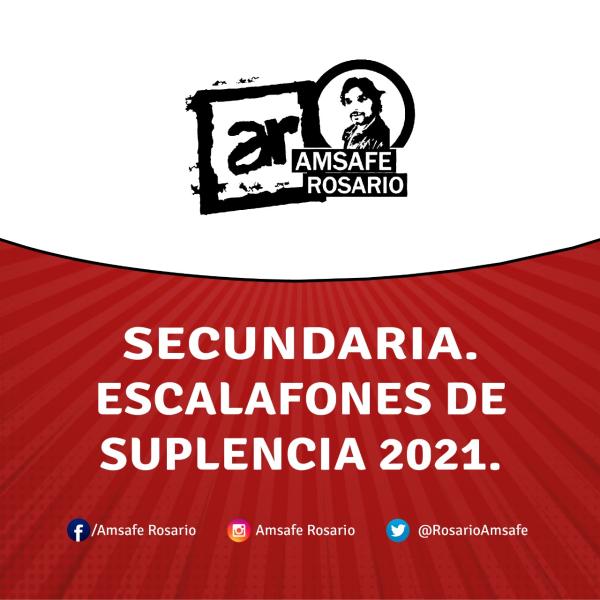 Secundaria. Escalafones de suplencia 2021