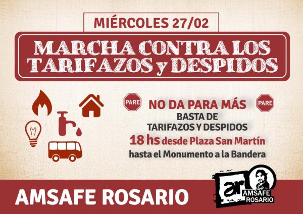 Marcha contra los Tarifazos y Despidos
