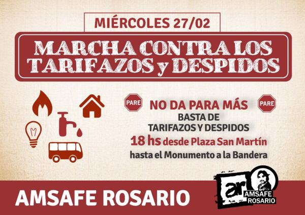 Marcha contra los Tarifazos y Despidos