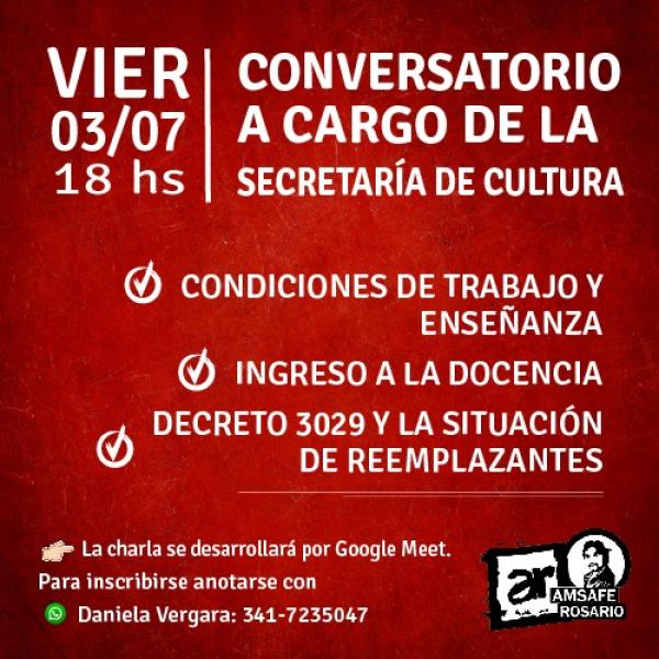 Conversatorio a cargo de la Secretaría de Cultura