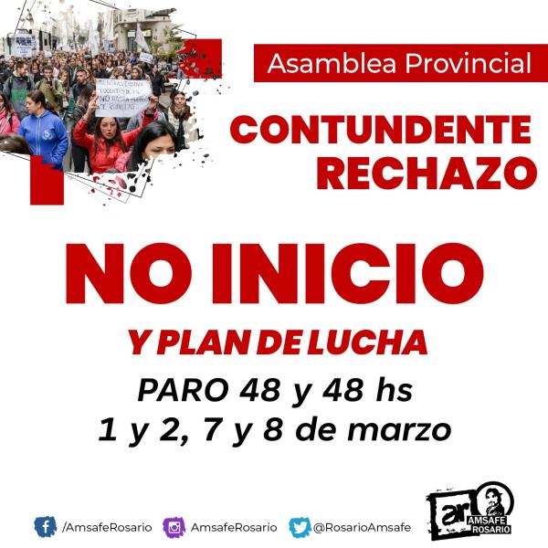 Plan de lucha provincial: Contundente rechazo y no inicio