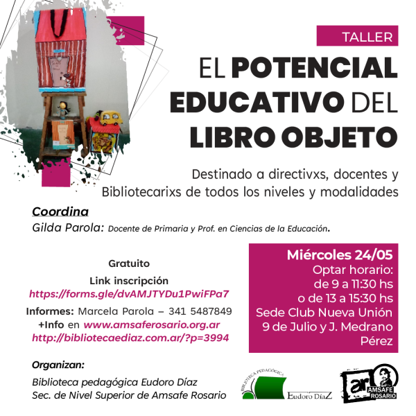 Taller: El potencial educativo del libro objeto en Pérez