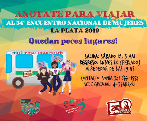 Anotate para viajar al 34° Encuentro Nacional de Mujeres