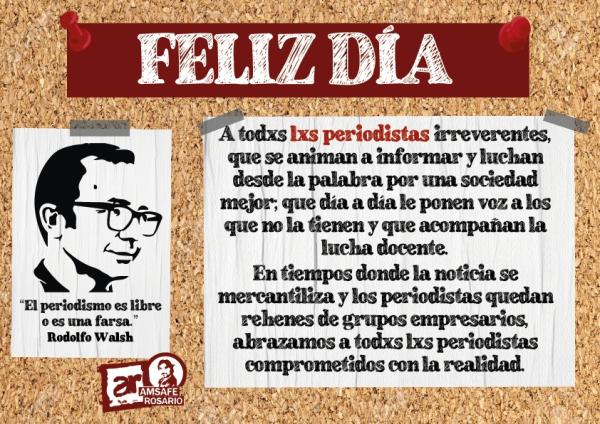 Feliz día del/a periodista 