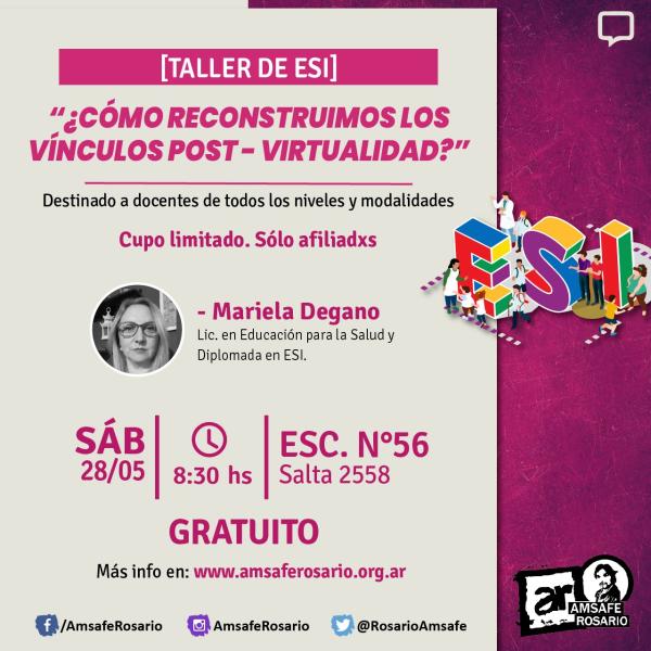 Taller Presencial de ESI: “¿Cómo reconstruimos los vínculos post - virtualidad?” 