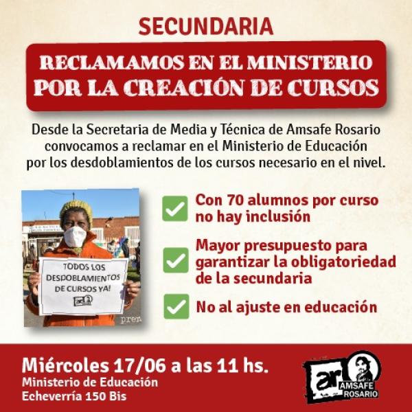 Secundaria: Reclamo por la Urgente Creación de Cursos