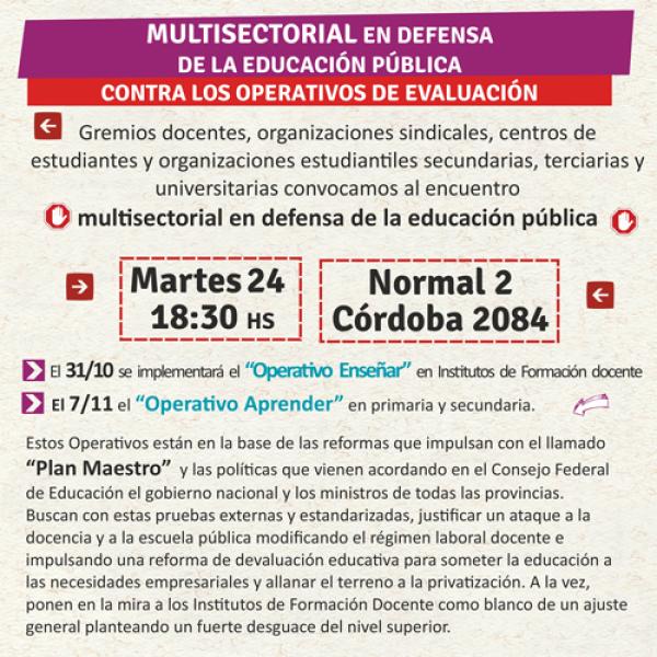 Encuentro Multisectorial en defensa de la Educación Pública