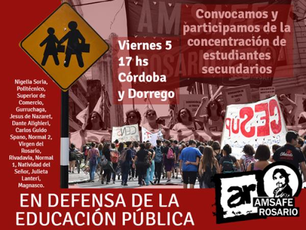 Concentración en defensa de la educación pública