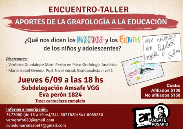 Encuentro - taller : Aportes de la grafología a la educación