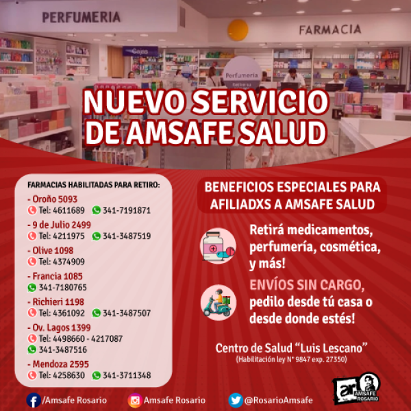 Convenio con farmacias de Amsafe Salud