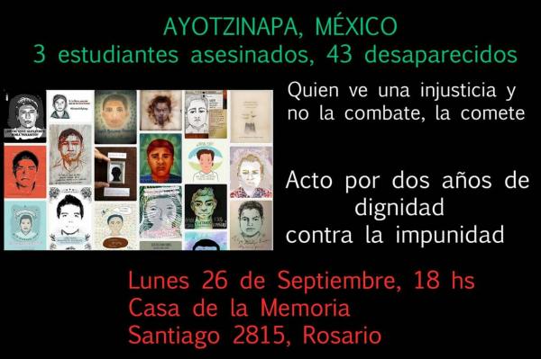 Ayotzinapa. Acto por dos años de dignidad y contra la impunidad