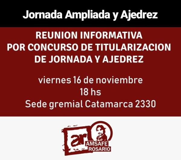 Reunión informativa: jornada ampliada y ajedrez, concurso de titularización