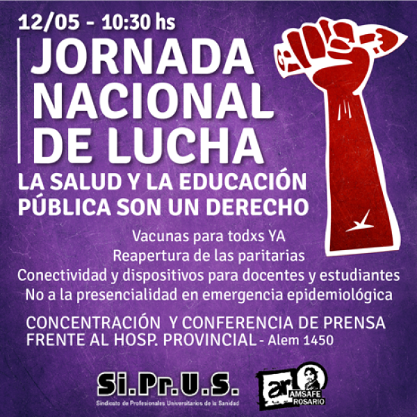 Jornada Nacional de Lucha por la salud y la educación pública.