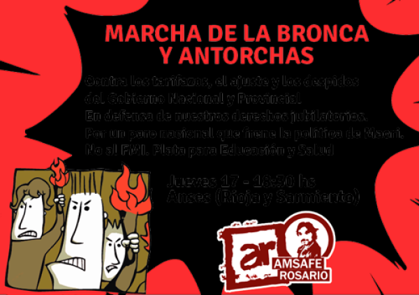 Marcha de la bronca y antorchas en Rosario