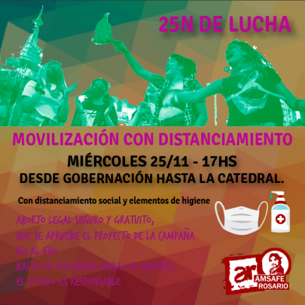 25N de lucha: Movilización con distanciamiento