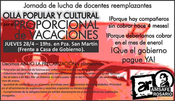 Jornada de lucha de docentes reemplazantes.