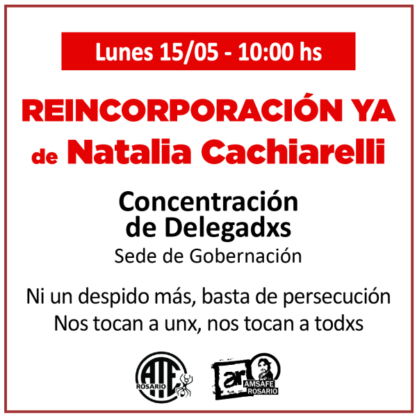 Reincorporación ya de Natalia Cachiarelli