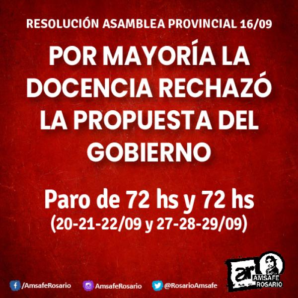 Asamblea Provincial: Rechazo a la propuesta del gobierno