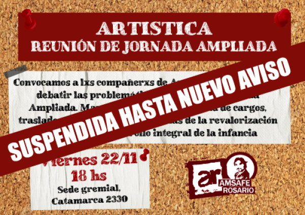 Reunión de Artística de Jornada Ampliada SUSPENDIDA