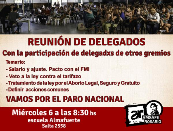 Reunión departamental de delegadxs