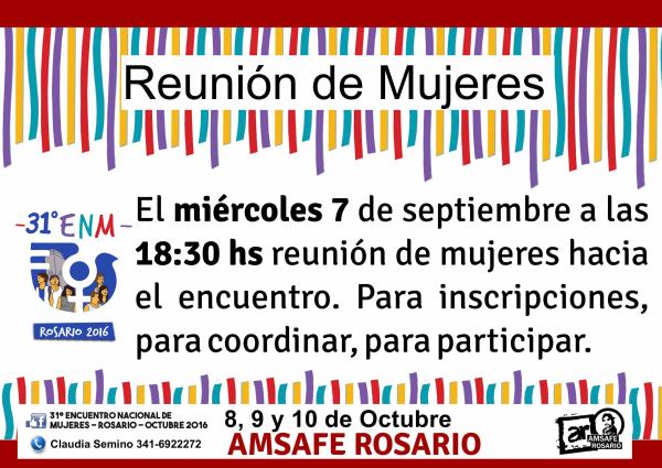 31ºENM: Reunión de mujeres en Amsafe Rosario.  