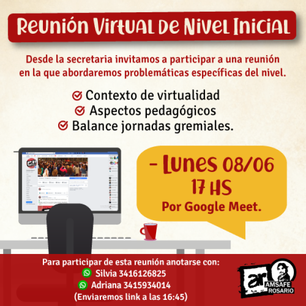 Reunión Virtual  de Nivel Inicial