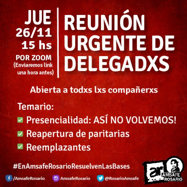 Reunión Urgente de delegadxs
